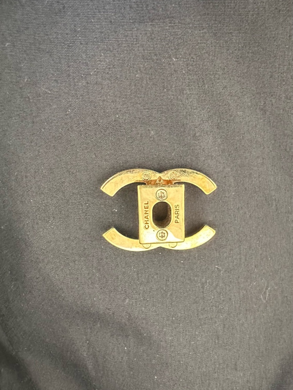 Chanel 24k gold CC turn lock bag parts hardware. - Picture 2 of 6